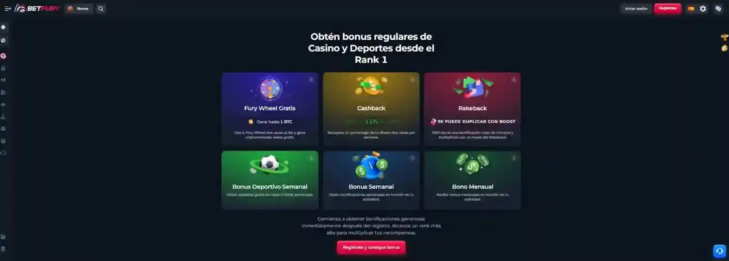 Promociones de BetFury Casino